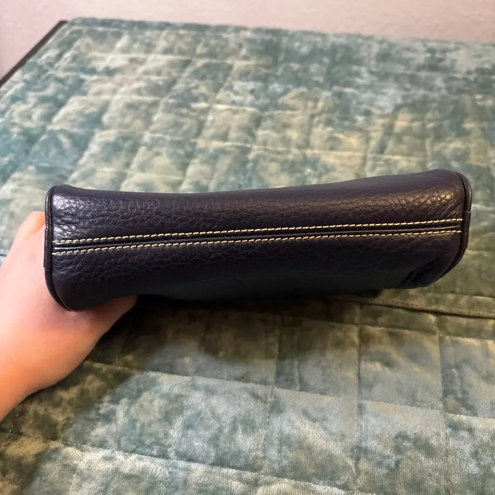 Dooney & Bourke Barrel Bag Navy Blue Leather Classic Preppy Small Everyday NWT